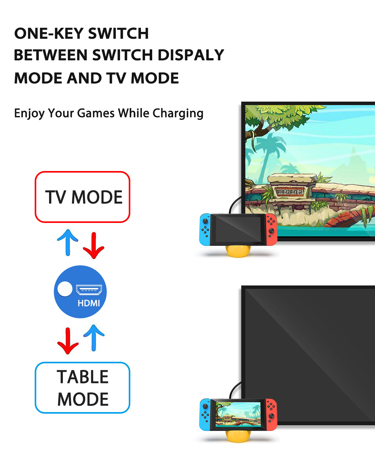 Pikachu Switch TV Dock: 4K HDMI Adapter/2 USB 3.0 Port/Type C Port