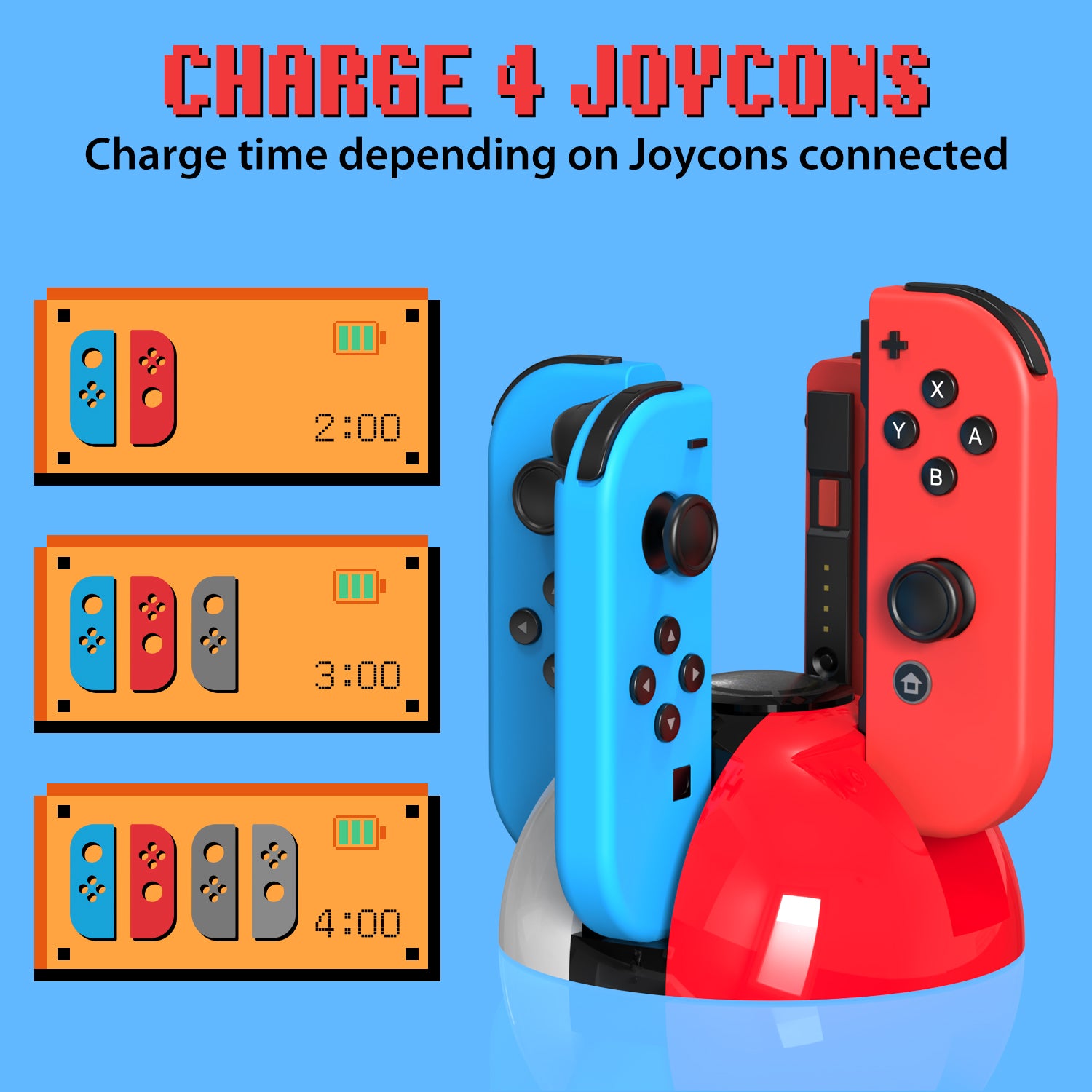 Switch Joy-con Charging Dock: Joy-con Stand with Cartoon Charging Cord