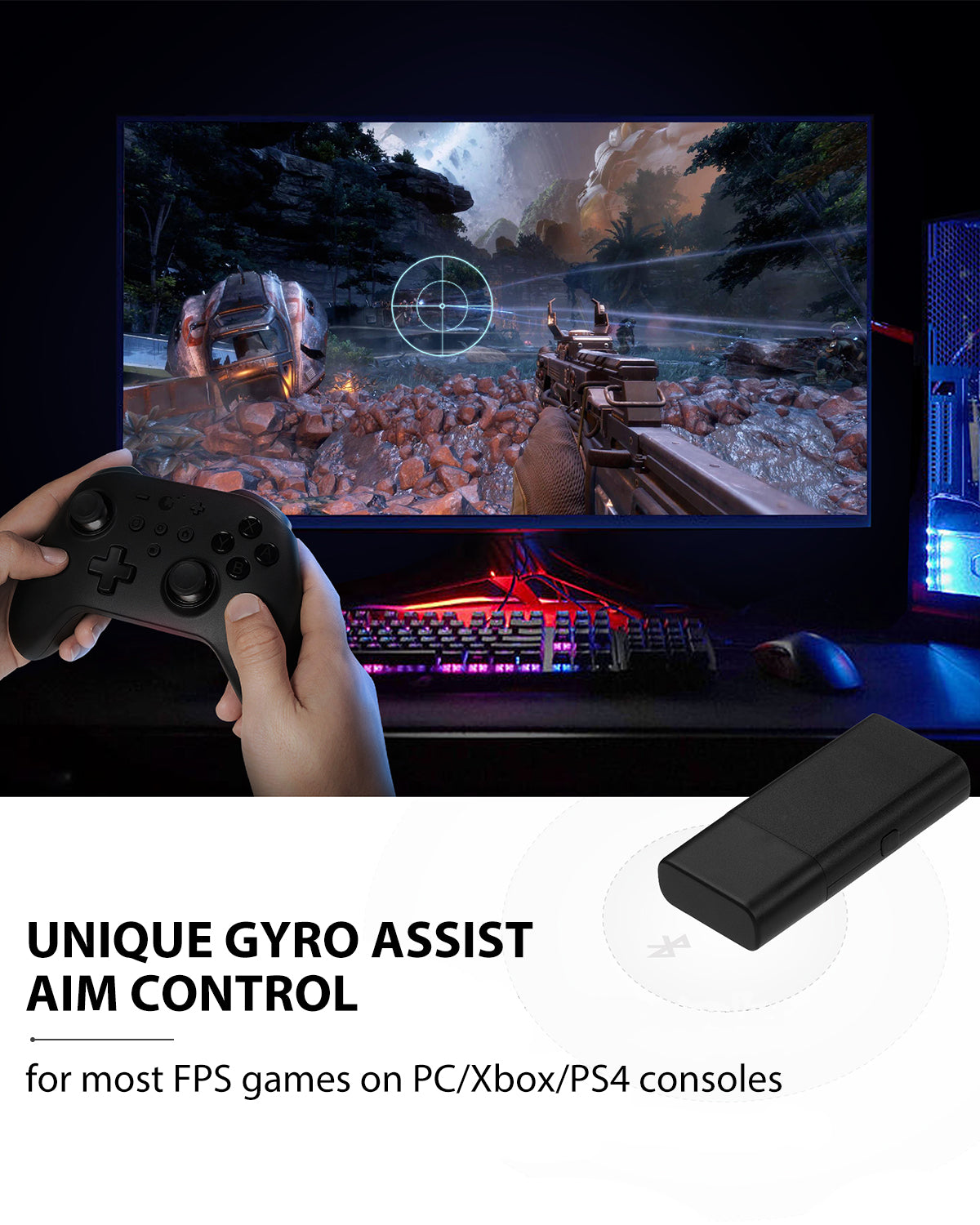 Goku Wireless Adapter, King Kong 2 Pro Controller Adapter Controller/Xbox Series/Xbox One(Bluetooth Ver.)/PS4/Switch Pro Controller, Play Controller on Xbox/PS4 Console